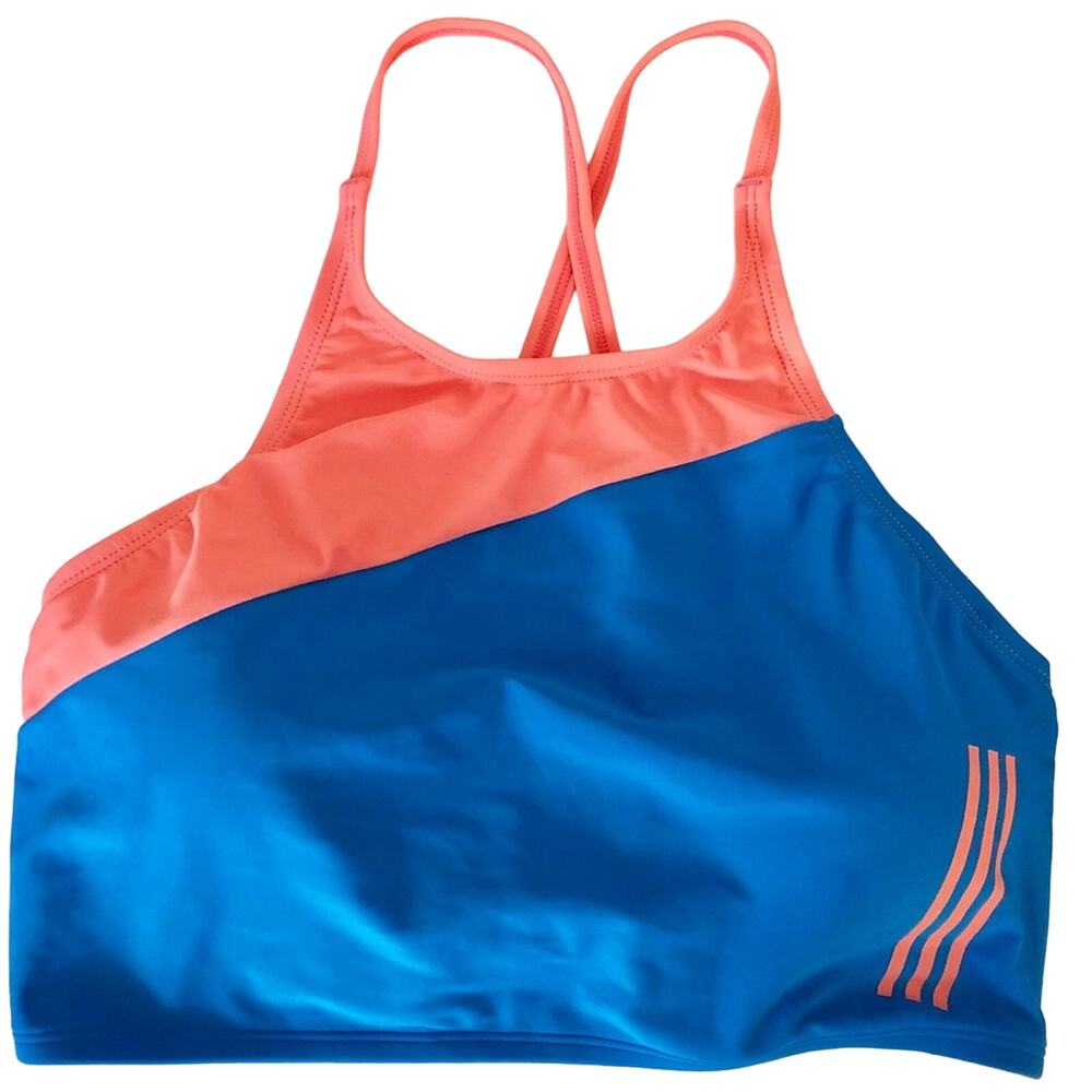 Adidas High Neck Colorblock Lace-up Bikini Top XL